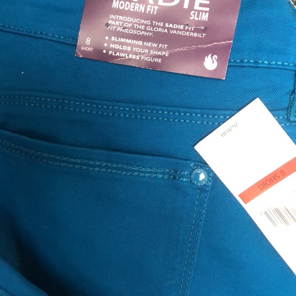 Gloria Vanderbilt Womens Sadie Modern Fit Slim Pants in Crystal Lake Short - Picture 2 of 2